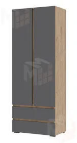 Шкаф 2х створчатый Хелен ШК 01 дуб крафт золото - серый графит