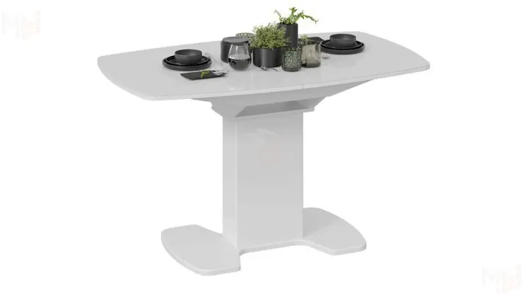 Стол обеденный Портофино - СМ(ТД)-105.02.11(1) Белый глянец, Стекло белое