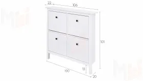 Тумба для обуви из массива Кымор 107 белая