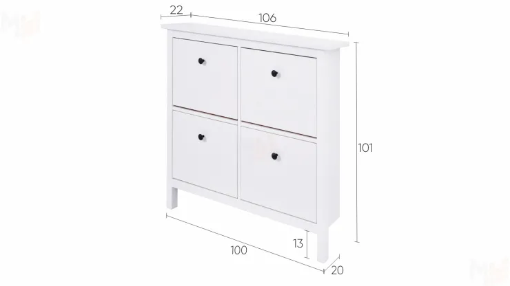 Тумба для обуви из массива Кымор 107 белая