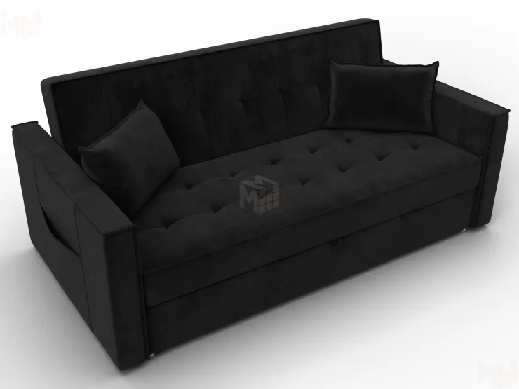 Диван прямой Лига-104 (160) ( SEVEN 35 черный )