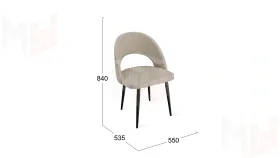 Стул Гэтсби К1К Черный муар, Велюр Confetti Smoke