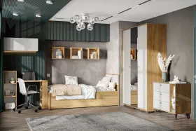 Кровать одинарная (0,9 x 2,0)  Милан Дуб Золотой