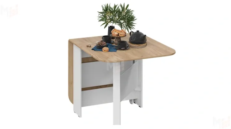 Стол-книжка Т1 Белый, Дуб Крафт золотой