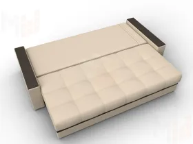 Диван прямой с декором Лига-096 НПБ ( Бежевый;Коричневый )