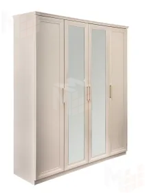 Шкаф Мокко 4-дверный с зеркалом бежевый