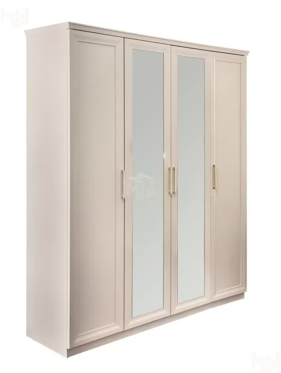 Шкаф Мокко 4-дверный с зеркалом бежевый
