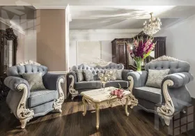 Диван Афина 3х местный крем серый