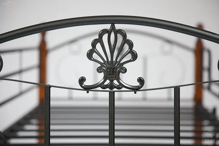 Кровать BOLERO двухярусная 90*200 см, красный дуб/черный (10079)