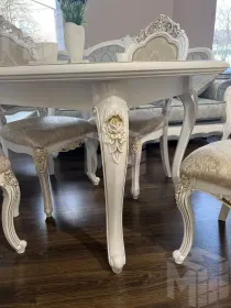 Стол Натали круглый белый глянец