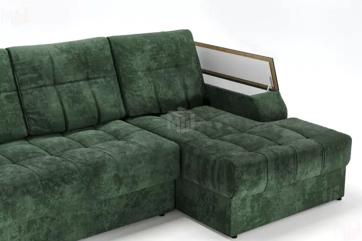 Угловой диван-кровать Лас-Вегас Зеленый правый 