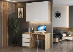 Стол письменный Бостон СП-001 + шкаф навесной (крафт серый/кашемир)