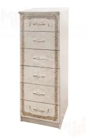 Комод Патрисия 6 ящиков крем корень глянец