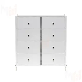 Комод Leset Нирита/Хайди, 8 ящиков, Белый (Белый/Белый)