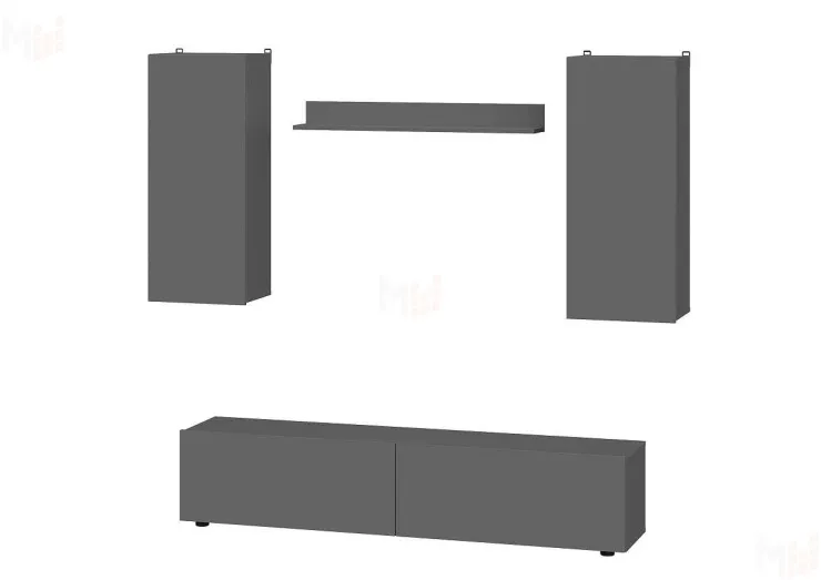 Гостиная МГС 10 Графит серый