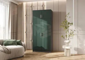 Шкаф 2-х створчатый штанга + полка (графит/изумрудный)