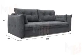 Диван прямой Лига-100 НПБ ( BRUT 16 темно-серый )