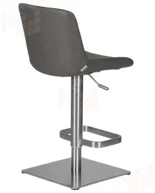 Стул барный DOBRIN ALDO (серый PU YP4, основание из нержавеющей стали)