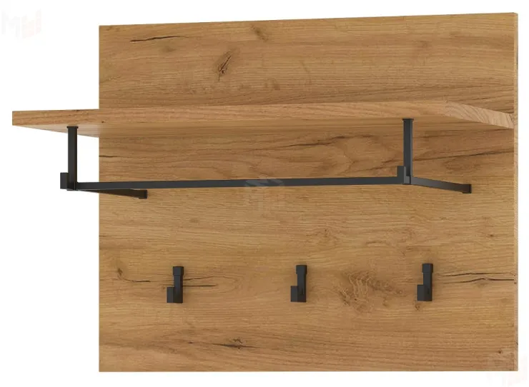 Вешалка ГРЕТТА  500  с полкой Дуб Крафт золотой