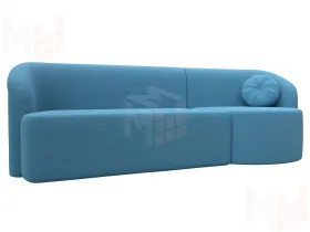 Диван прямой Лига-027 угол правый ( Амур голубой )
