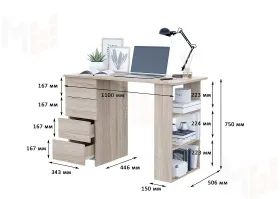 Стол письменный Асти-3 (сонома)