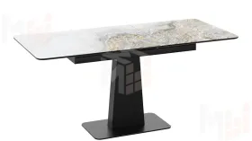 Стол обеденный Бридж Черный муар, Стекло глянцевое оникс