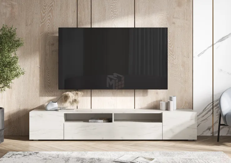 Тумба ТВ Сити (дуб крафт белый)