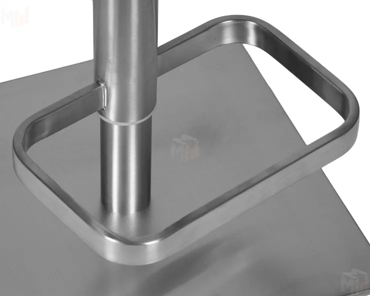 Стул барный DOBRIN ALDO (серый PU YP4, основание из нержавеющей стали)