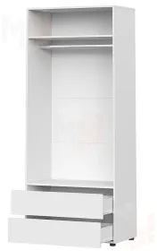 Шкаф двухстворчатый Токио с двумя ящиками Белый