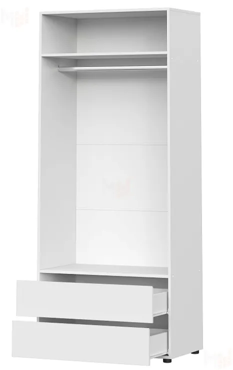 Шкаф двухстворчатый Токио с двумя ящиками Белый