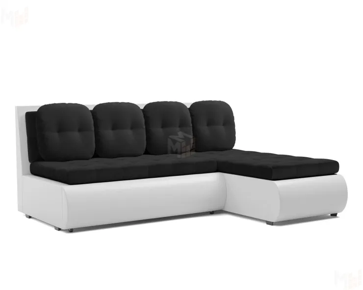 Кормак (Велюр чёрный НВ-178 17, Экокожа белая)