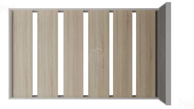 Кровать Копенгаген 1,4 (с настилом) (дуб сонома/белый матовый)