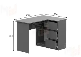 Стол угловой Денвер Графит серый