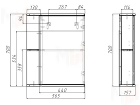 Шкаф-зеркало Норма 1-55 левый/правый Айсберг