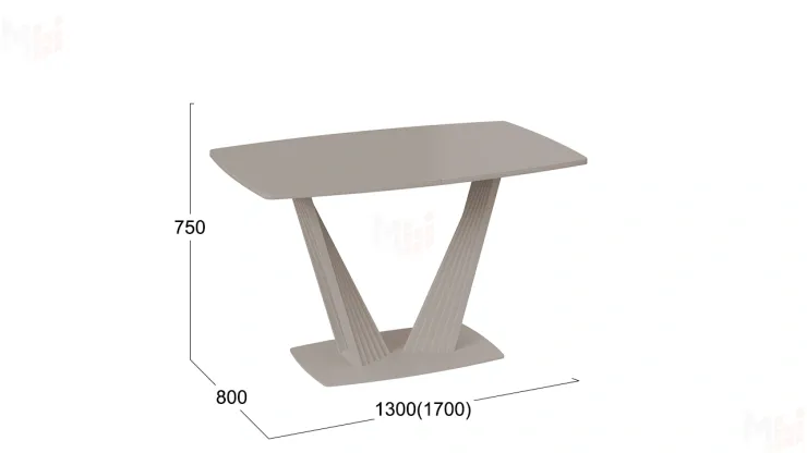 Стол раздвижной Фабио Тип 1 Капучино матовый, Стекло матовое капучино