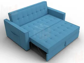 Диван прямой Лига-104 (140) ( Амур 10 голубой )