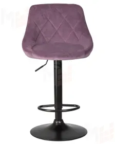 Стул барный DOBRIN LOGAN BLACK (пудрово-сиреневый велюр (MJ9-52))