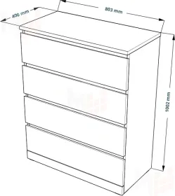 Комод Варма 4 дуб беленый