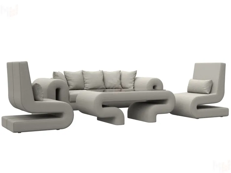 Набор Волна-2 (стол, диван, 2 кресла)