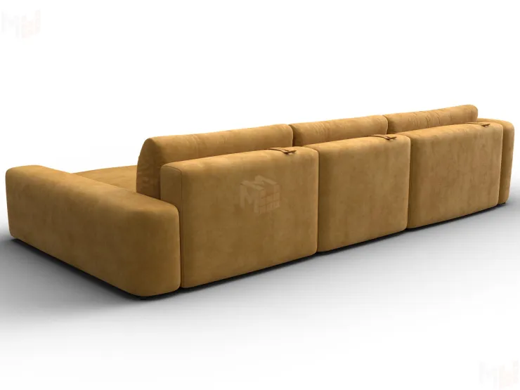 Диван угловой Лига-066 НПБ Лонг угол правый ( BRUT 10 желтый )