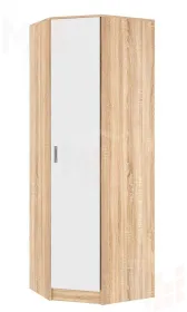 Шкаф Угловой Беатрис Сонома-Белый глянец