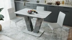 Стол раздвижной Чинзано Тип 1 Моод темный/стекло белое матовое