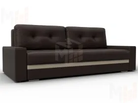 Диван прямой с декором Лига-096 НПБ ( Коричневый\Бежевый )