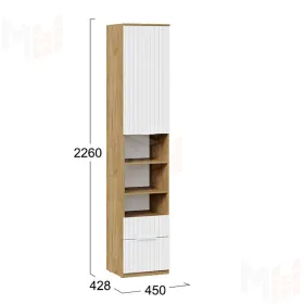 Шкаф комбинированный Хилтон 404.004.000 Белый матовый