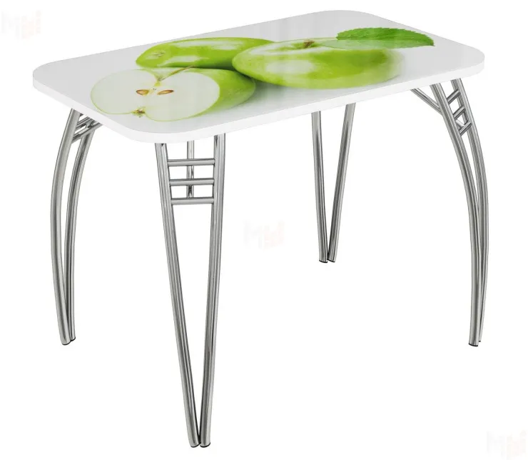 Стол прямоугольный с фотопечатью Яблоки, ноги паук