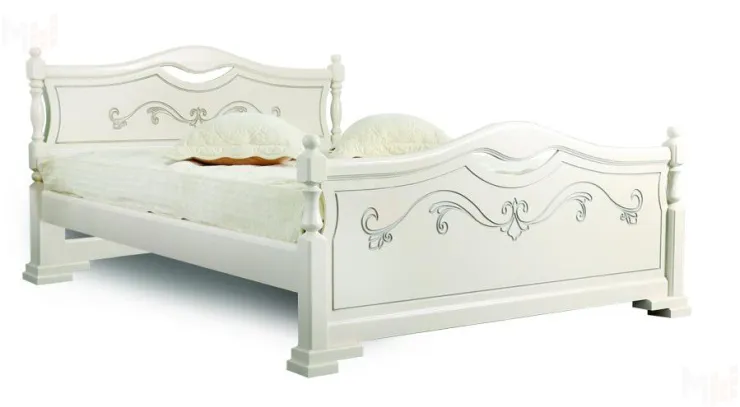 Кровать Людмила 16 Ясень жемчужный с патиной 1600х2000