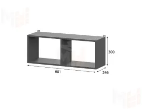 Полка книжная Денвер Графит серый
