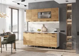 Кухня Рио New 2,0 (490) ЛДСП Дуб крафт, Белый (Антарес)