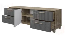 Тумба под ТВ Копенгаген с дверцей (дуб самдал/серый графит)