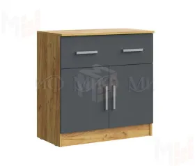 Комод Бася с ящиком, 2 двери (крафт золотой/графит)